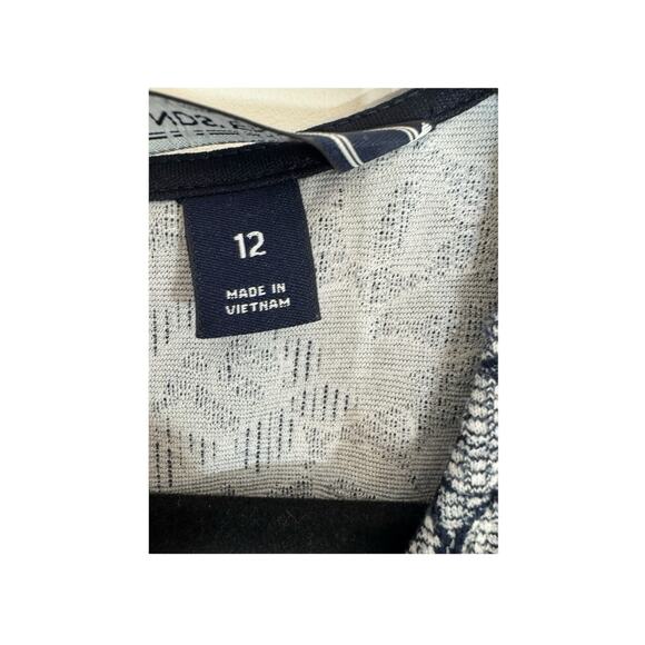 Lands' End Blue Floral Pockets Sheath Dress Cotton Blend Womens 12 Chic Office - Picture 8 of 11